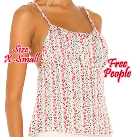 Free People Donna Printed Satin Cami - Ivory Combo - - Picture 2 of 10